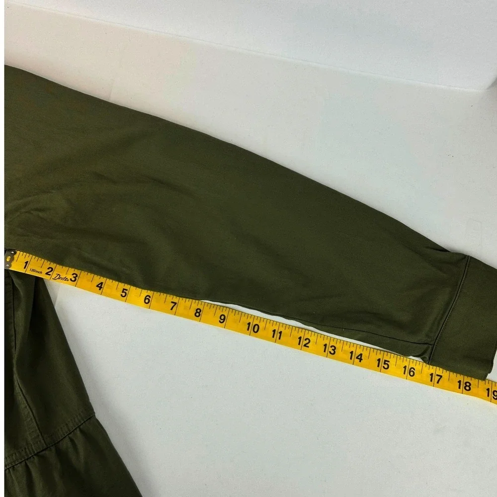 Kate‎ & Sam Olive Green Embroidered Peplum Utility Jacket Women Boho Lace Medium